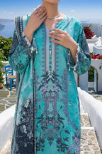 Aabruh Vol-1 3PC Unstitched Printed Lawn Suit (Aqua)