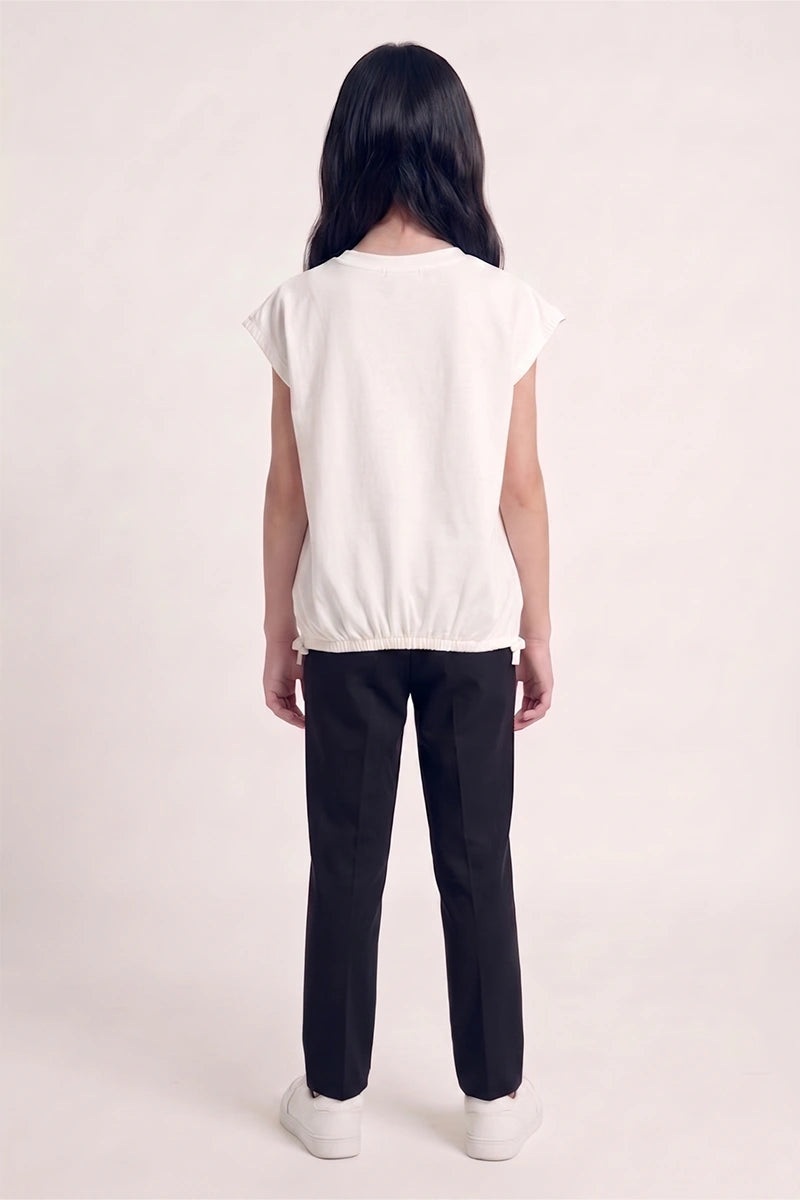 Girls Casual Comfort T-Shirt (White)