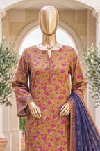 Safina Zeenat Printed Lawn 3-Piece Unstitched Suit (Mustard Gold)