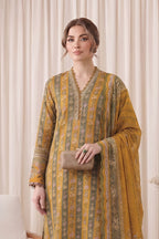 Gul Rang By Bareezé – 3-Piece Unstiched Printed Classic Lawn (Dark Goldenrod)