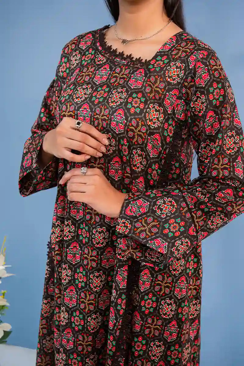 Naqsh Premium Printed Lawn Stitched Suit Set (Vibrant Magenta)