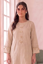 Women's Stitched 3-Piece Lawn Suit by KBC Fashion (Light Beige)