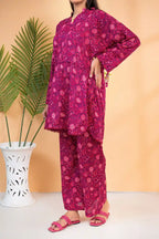 Naqsh Premium Printed Lawn Stitched Suit Set (Berry Pink)