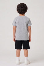 Boys T-Shirt & Shorts Set (Heather Grey & Jet Black)