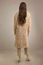 Saya Special Unstitched Khaddar 2-Piece Same Print Suit (Light Cream)