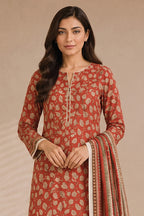 Khaadi (Vol.5) – 3 Piece Unstitched Printed Lawn Suit (Deep Rust Red)