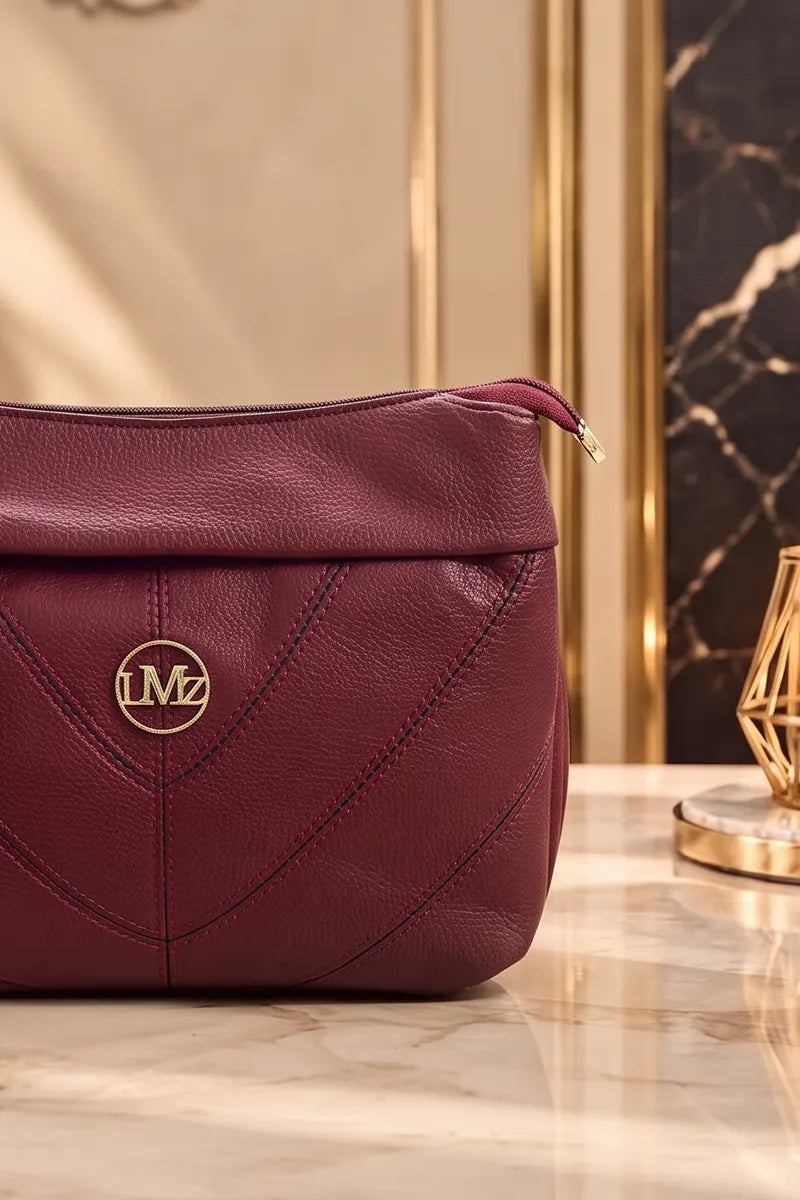 Premium Ruby leather handbag for Women (Deep Maroon)