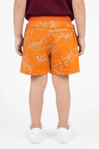 Boys Casual Sinsay Drawstring Shorts (Vibrant Orange)
