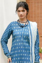 MJ IZHAN Unstitched 3-Piece Lawn Collection (Slate Blue)