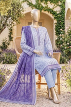 Safina Zeenat Printed Lawn 3-Piece Unstitched Suit (Purple)