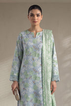 Khaadi (Vol.5) – 3 Piece Unstitched Printed Lawn Suit (Soft Powder Blue & Mint Green)