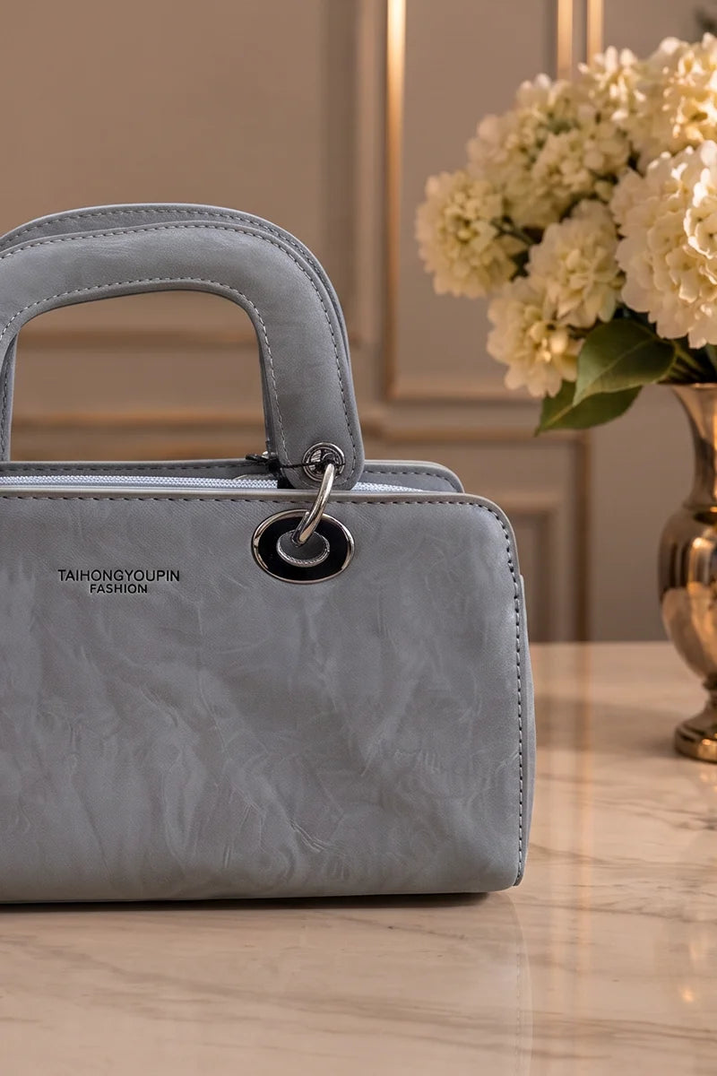Premium Satchel Shoulder Bag For Women (Muted Slate Blue)