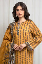 Sapphire Lawn Vol.08 - 3PC Unstitched Printed Lawn Suit (Mustard)