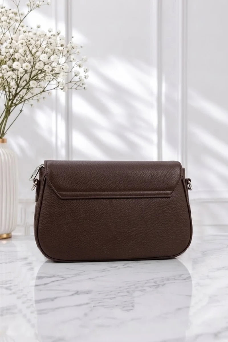 Imported Women's Structured Handbag (Chocolate Brown)