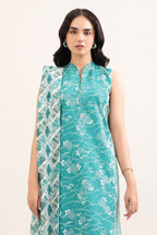 Nishat (Vol.4) - 3pc Unstitched Digital Embroidered Printed Lawn (Deep Teal Green)