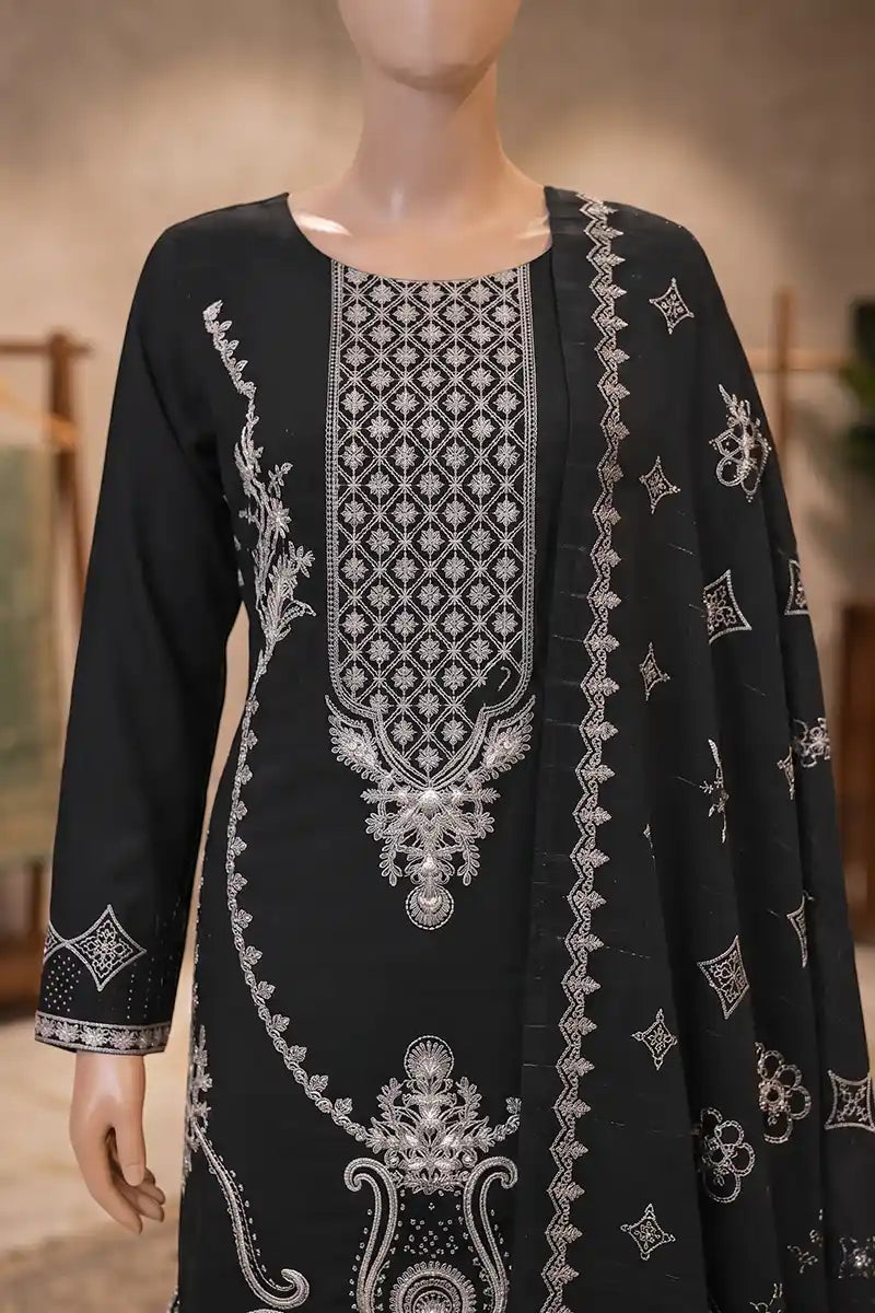 Dream by Breeza Fashion - 3PC Unstitched Embroidered Lawn Suit (Black)