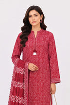 Khaadi Pre-Fall Cambric Series V-6 - 3PC Unstitched Suit (Maroon Red)