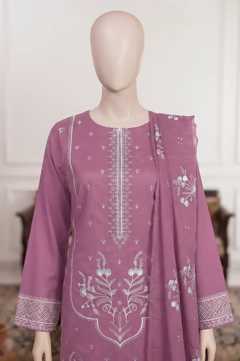 Samra by Breeza Fashion - 3PC Unstitched Embroidered Lawn Suit (Pink)