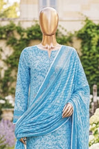 Safina Zeenat Printed Lawn 3-Piece Unstitched Suit (Sky Blue)