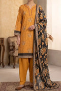 Mehar By KBC Fashion – Unstitched 3 Piece Printed Khaddar Suit  (Mustard)
