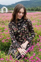 Sapphire Lawn Vol.08 - 3PC Unstitched Printed Lawn Suit (Jet Black)