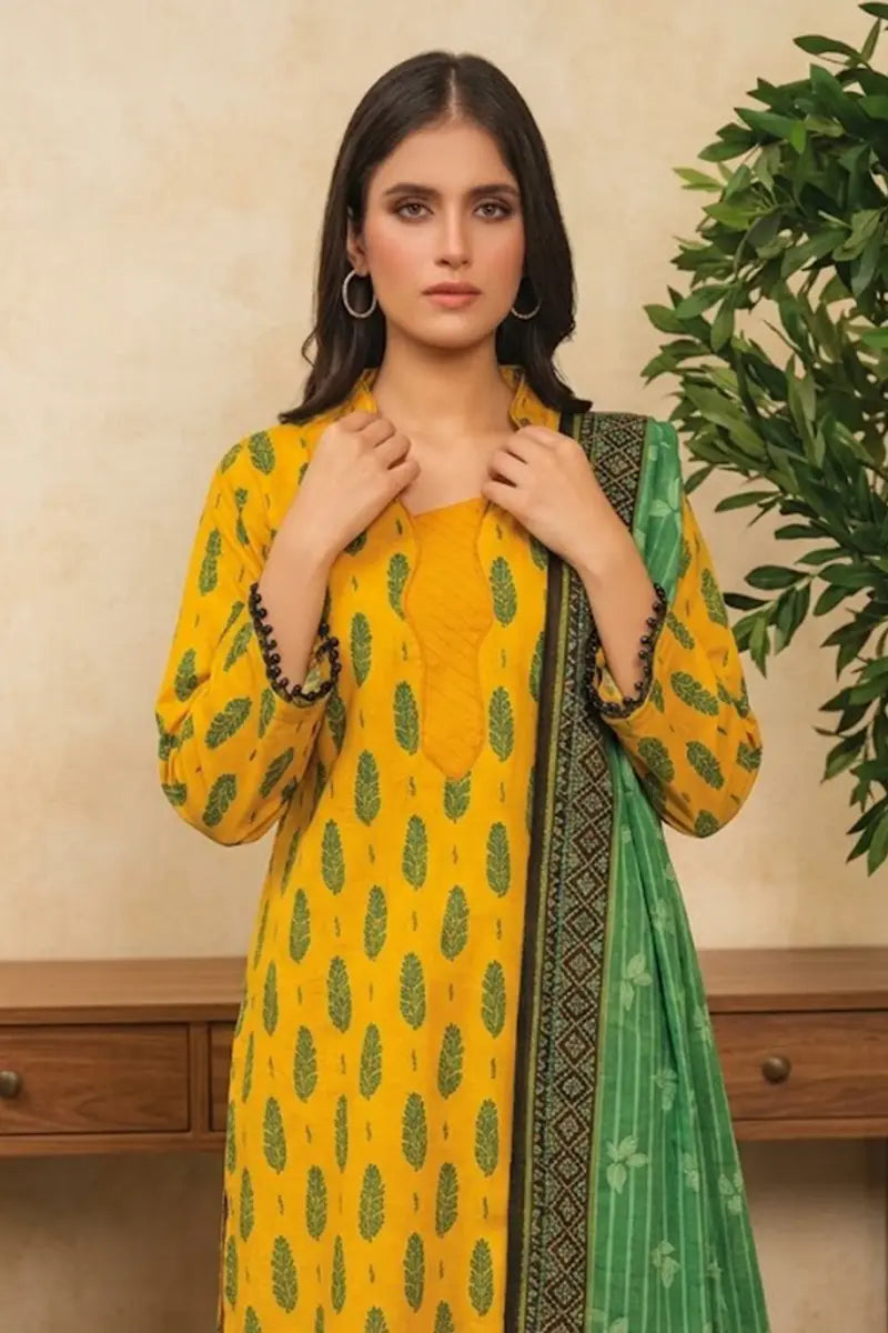Limelight Doria Unstitched 3-Piece Lawn Collection (Sunshine Yellow)