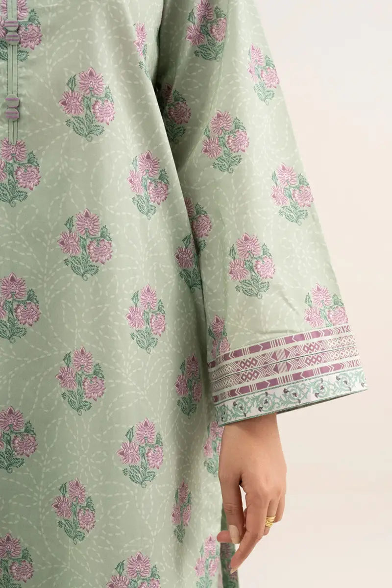 Sapphire Vol.7 - 3PC Unstitched Printed Lawn Suit (Pastel Green)