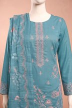 Elanza by Breeza Fashion - 3PC Unstitched Embroidered Lawn Suit (Light Blue)