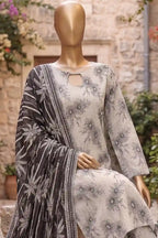 Agha Noor Printed Collection by KBC Fashion - 3PC Unstitched Suit (Light Ash Grey)