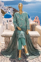 Safina Pop (Vol-01) by A One Textile - 3PC Unstitched Printed Lawn Suit (Seafoam)