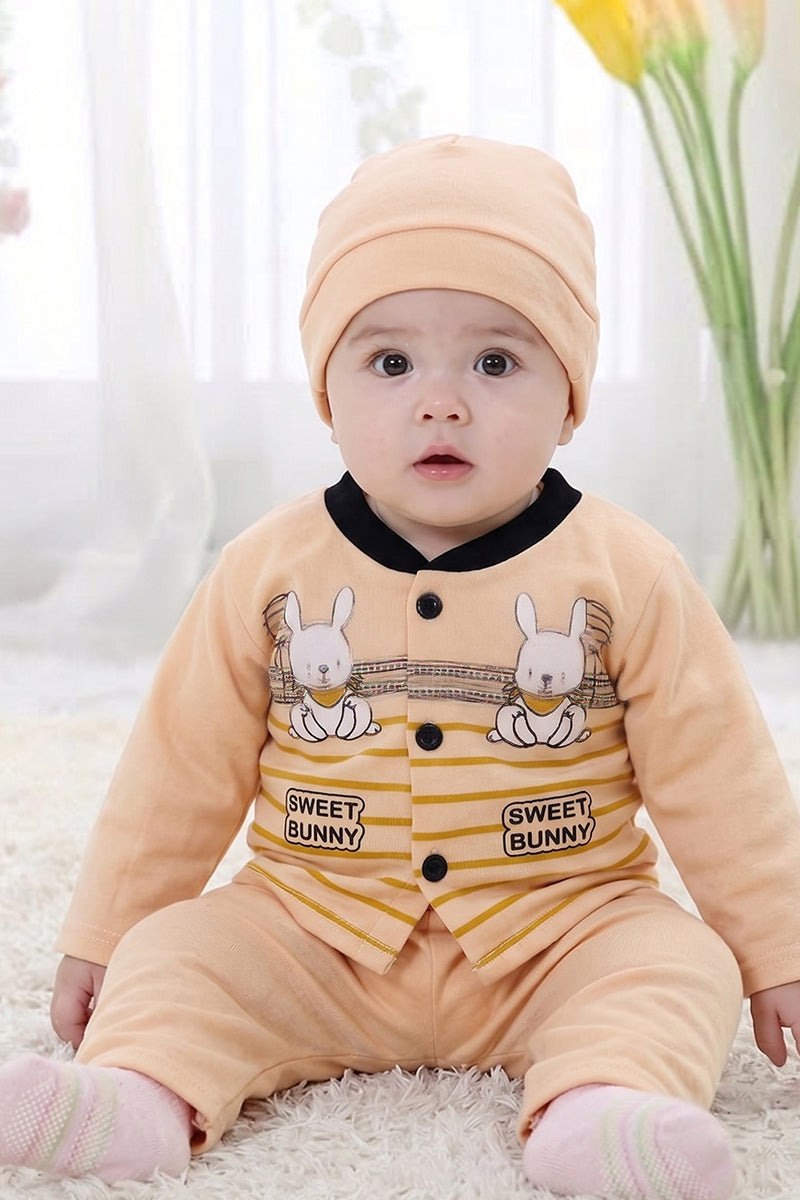Sweet Bunny Long Sleeve (0-3 Months) (Beige)