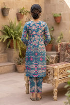 Sana Safinaz Printed Lawn Unstitched 2-Piece Suit (Sea Blue)
