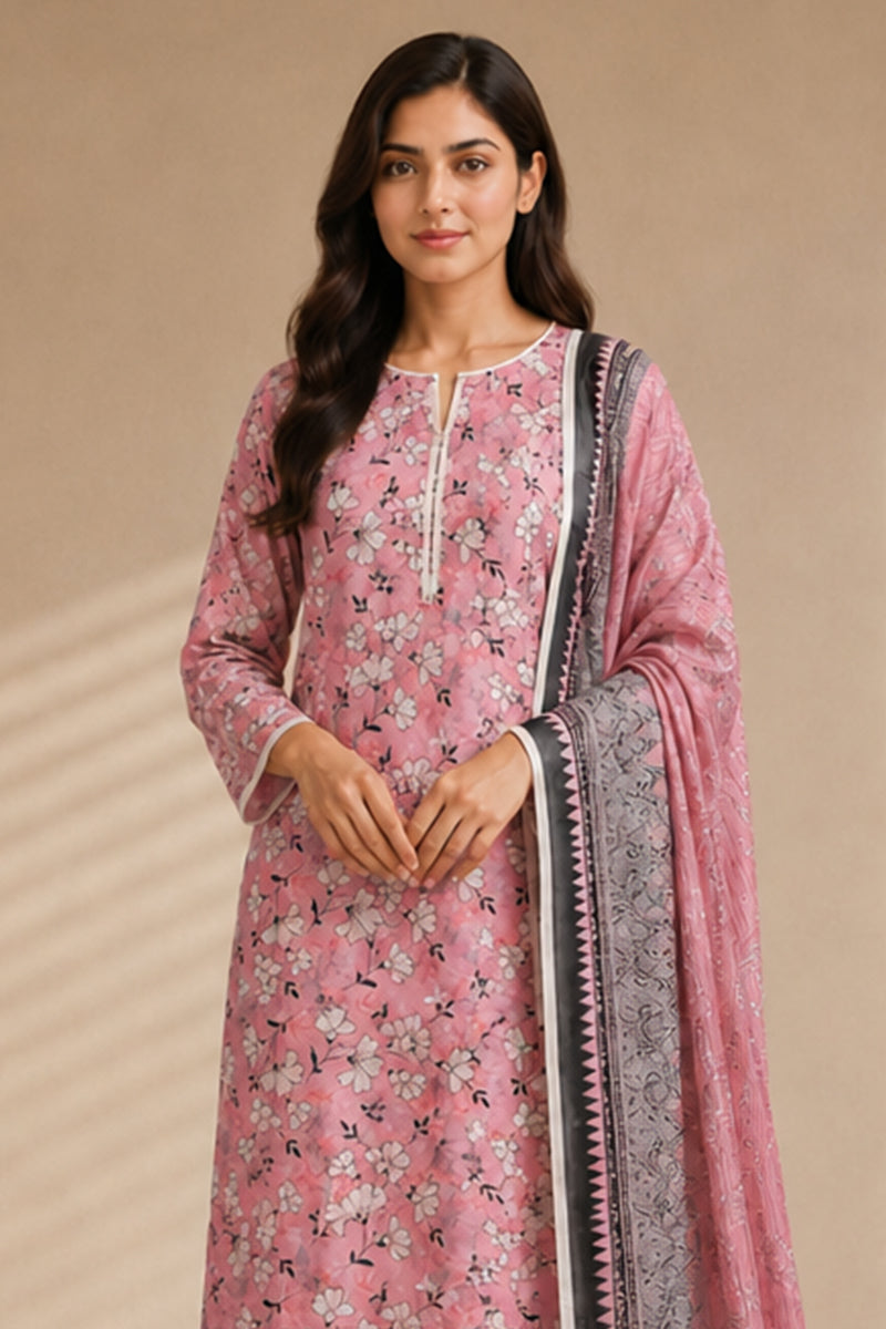Khaadi (Vol.4) – 3 Piece Unstitched Printed Lawn Suit (Soft Dusty Pink)