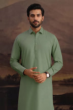 Premium Men's Unstitched Cotton Fabric Suit (Muted Pistachio)