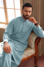 Premium Pasha Men’s Wash & Wear Unstitched Suit (Slate Teal)