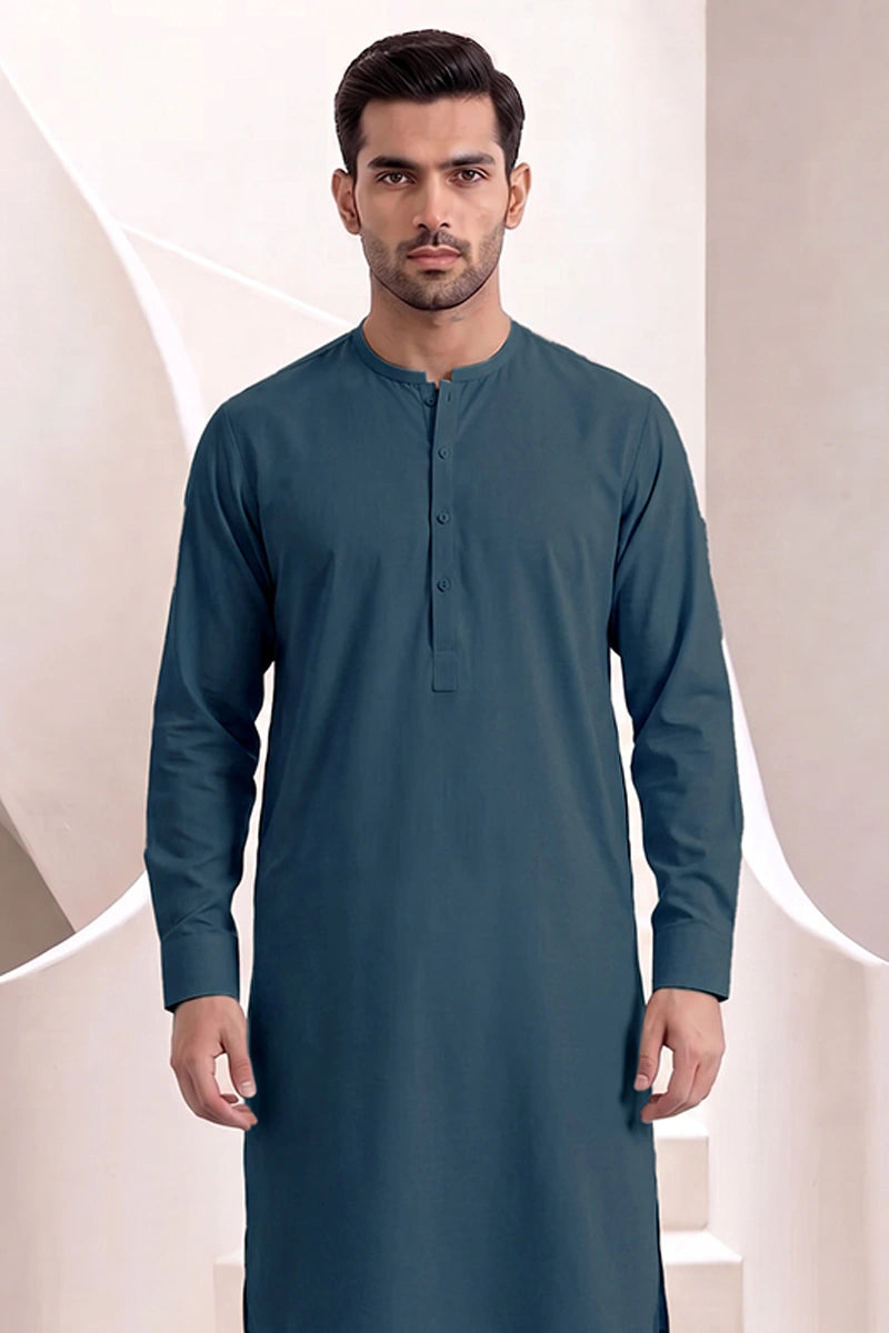 Men’s Unstitched Royal Wash & Wear Suit Fabric by KBC Fashion (Ocean Blue)