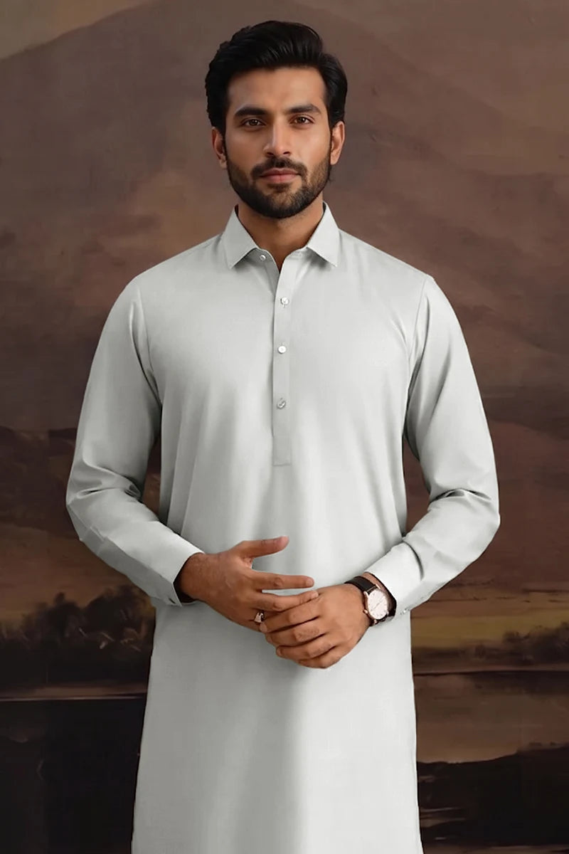 Premium Men's Unstitched Cotton Fabric Suit (Soft Sage)