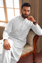 Men’s Wash & Wear Unstitched Fabric By KBC Fashion (White)