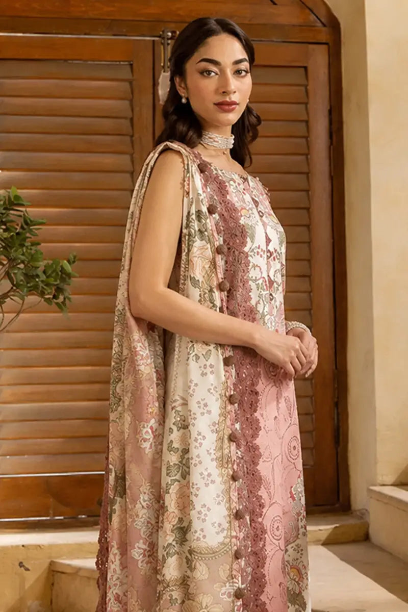 Jade Classic Cambric Collection Vol-05 - 3 Piece Unstitched Printed Suit (Dusty Rose Pink)