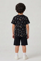Boys T-Shirt & Shorts Set (Black)