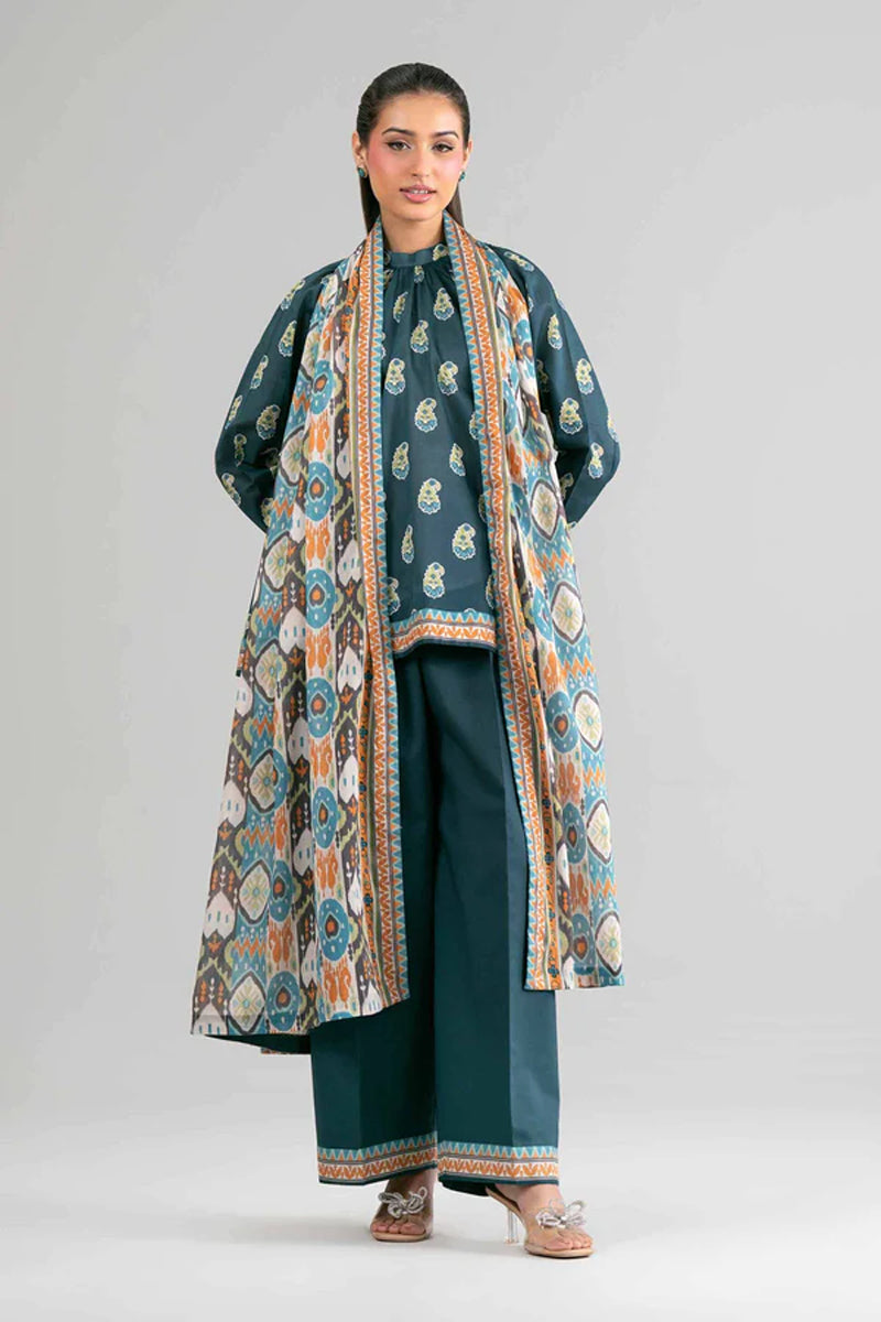 Khaadi – Summer Series 3 Piece Unstitched Printed Lawn Suit (Prussian Blue)