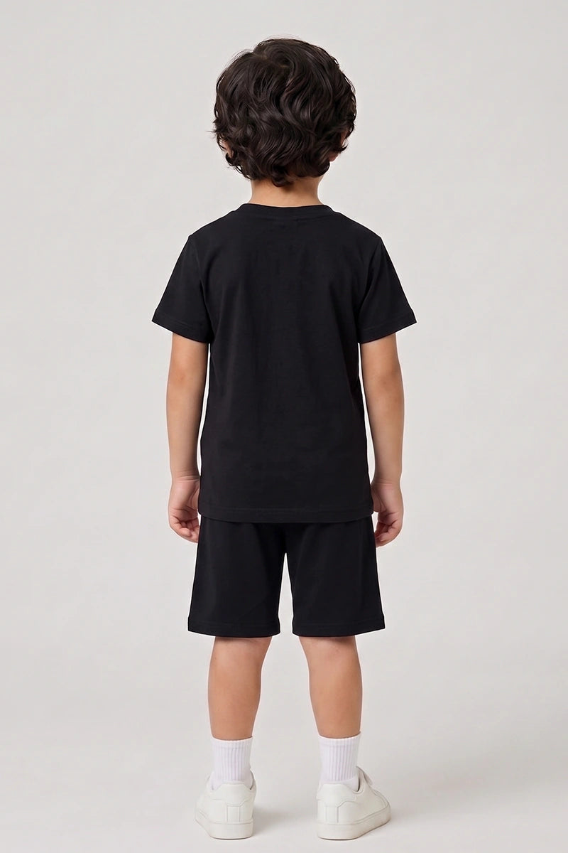 Boys T-Shirt & Shorts Set (Jet Black)