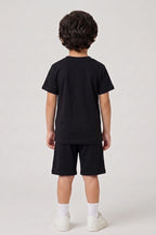 Boys T-Shirt & Shorts Set (Jet Black)