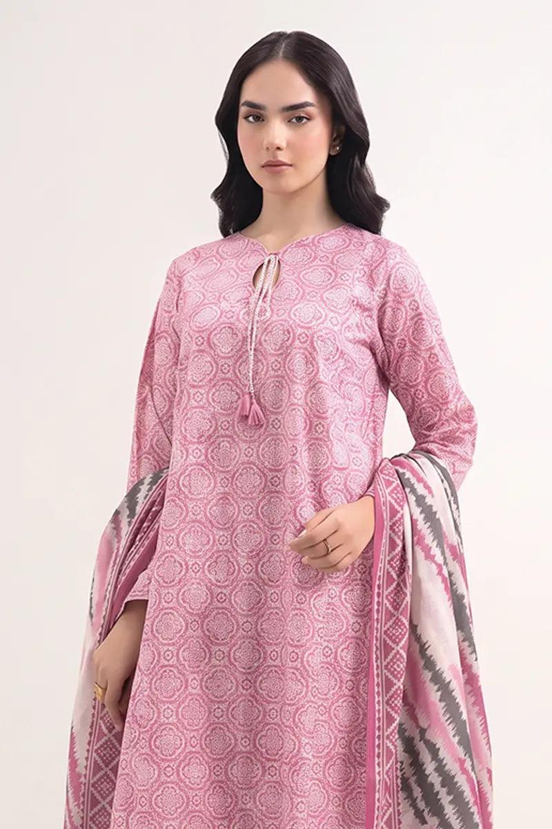 Sapphire Vol.6 - 3PC Unstitched Printed Lawn Suit (Dusty Rose)