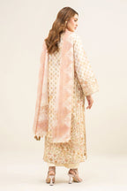 Sapphire By KBC - 3PC Unstitched Digital Printed Lawn Suit (Beige)