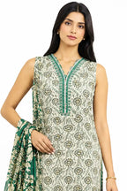 Khaadi 3-Piece Unstitched Printed Lawn Suit (Forest Green)