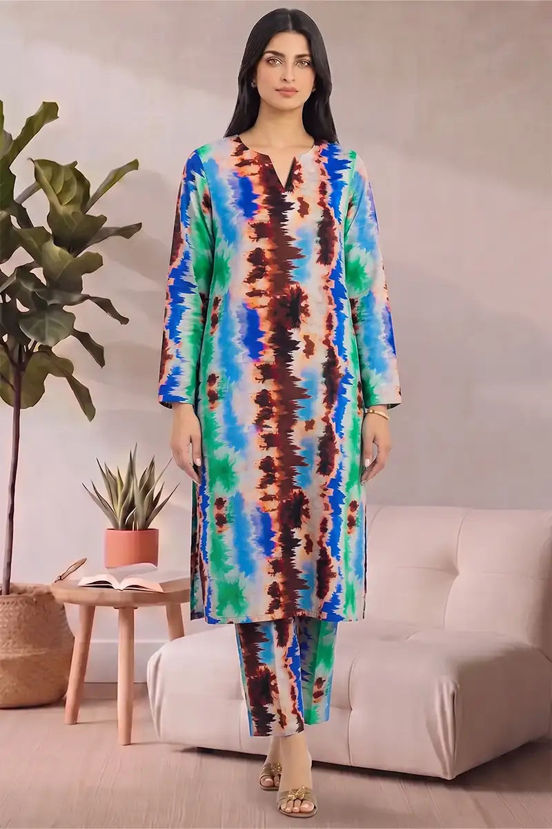 Bonanza Unstitched Lawn 2-Piece Same Print Suit (Royal Blue)