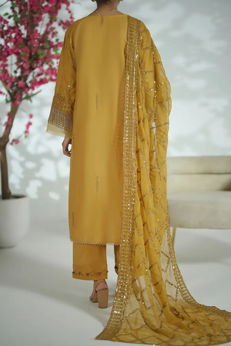 Prestige Stitched 3-Piece Formal Suit Set (Mustard Yellow)