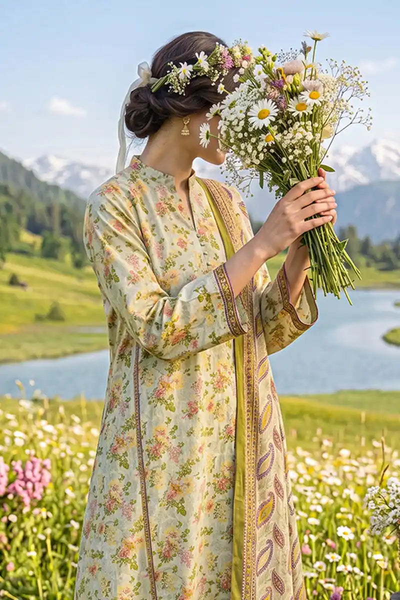 Almeerah - Nelofir Bloom 3PC Unstitched Printed Lawn Suit (Meadow Glow)