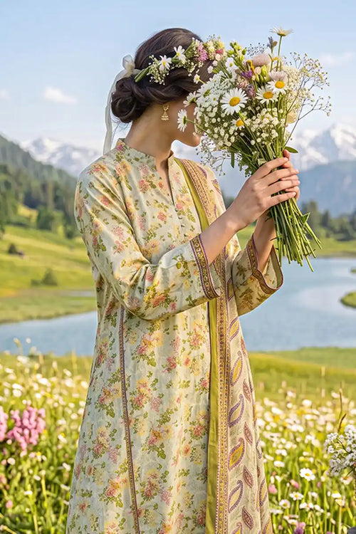 Almeerah - Nelofir Bloom 3PC Unstitched Printed Lawn Suit (Meadow Glow)